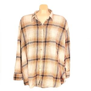 🍄 Old Navy Plaid Button-Up Shirt, Size 3X